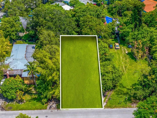 a view of a yard with plants