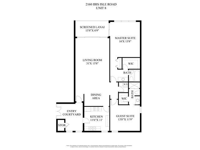 2160 Ibis Isle Road, Unit 8 Palm Beach, FL 33480 - Photo 15 of 15 2160 Ibis Isle - floor plan