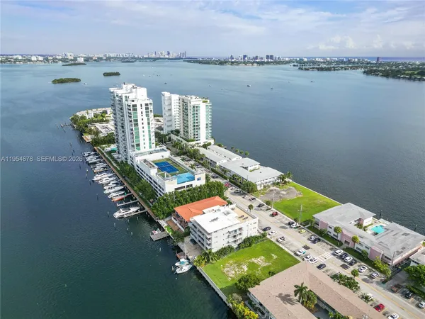 a view of ocean and building