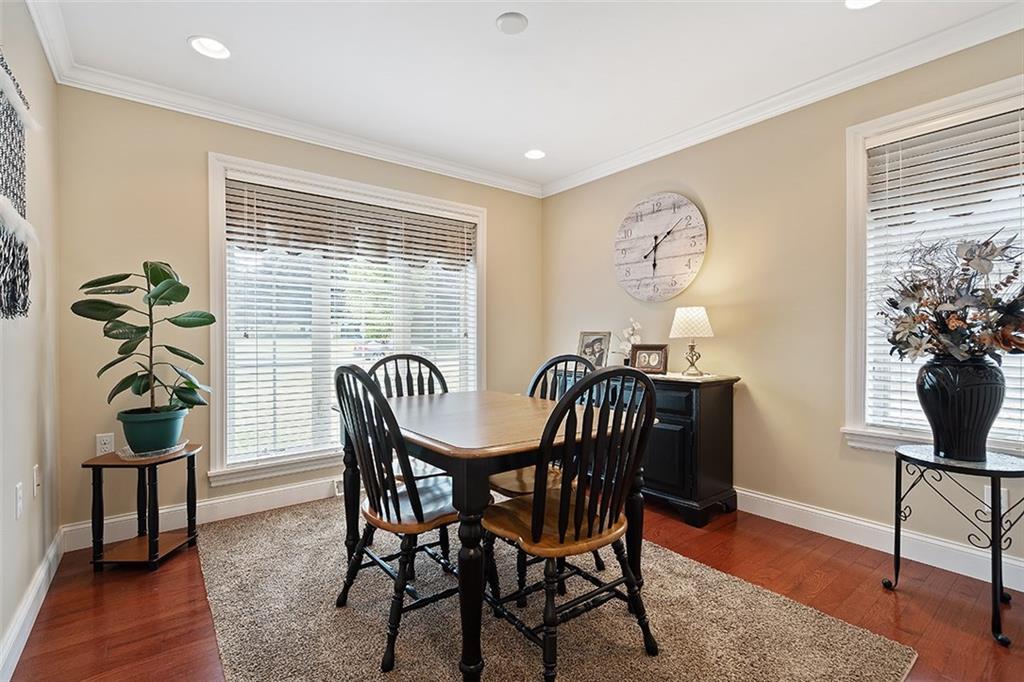 120-122 Green Brae Road Kittanning, PA 16201 - Photo 11 of 25 Currently 2nd Bedroom (approx. 10x10) is being used as a Dining Room. Located in the front of the home, this room is spacious and full of natural light. As you can see Recessed Lighting is found throughout the home as well as the Hardwood Flooring throughout the Main Level.