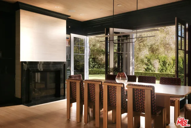 a view of a glass door