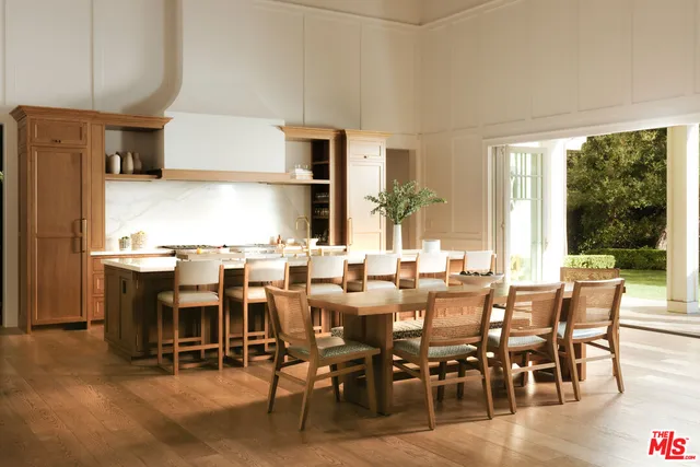 a view of a dining area with furniture window and outside view