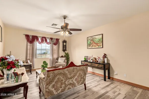 a living room with furniture