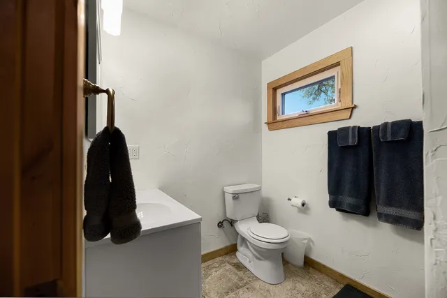 a view of a car park in front of garage