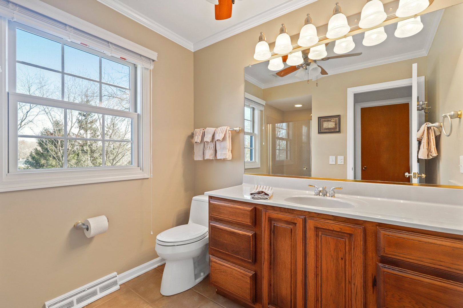 303 Roberts Road Inverness, IL 60067 - Photo 26 of 48 a bathroom with a toilet sink and mirror