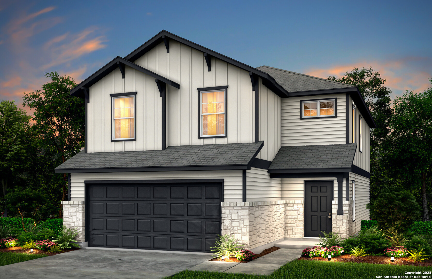930 Bluegrass Point New Braunfels, TX 78130 - Photo 1 of 1 a front view of a house with a yard and garage
