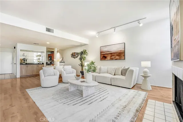 a living room with furniture and a couch