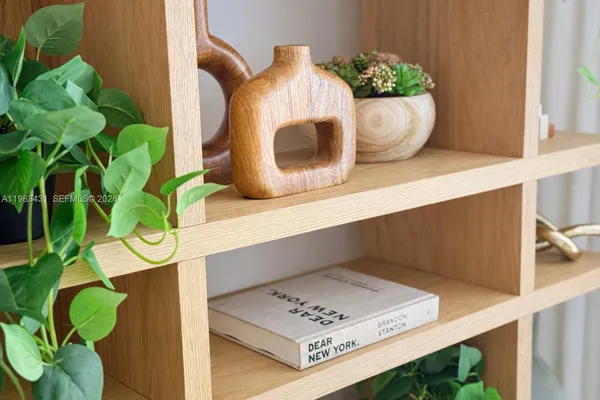 a picture of a table with a potted plant