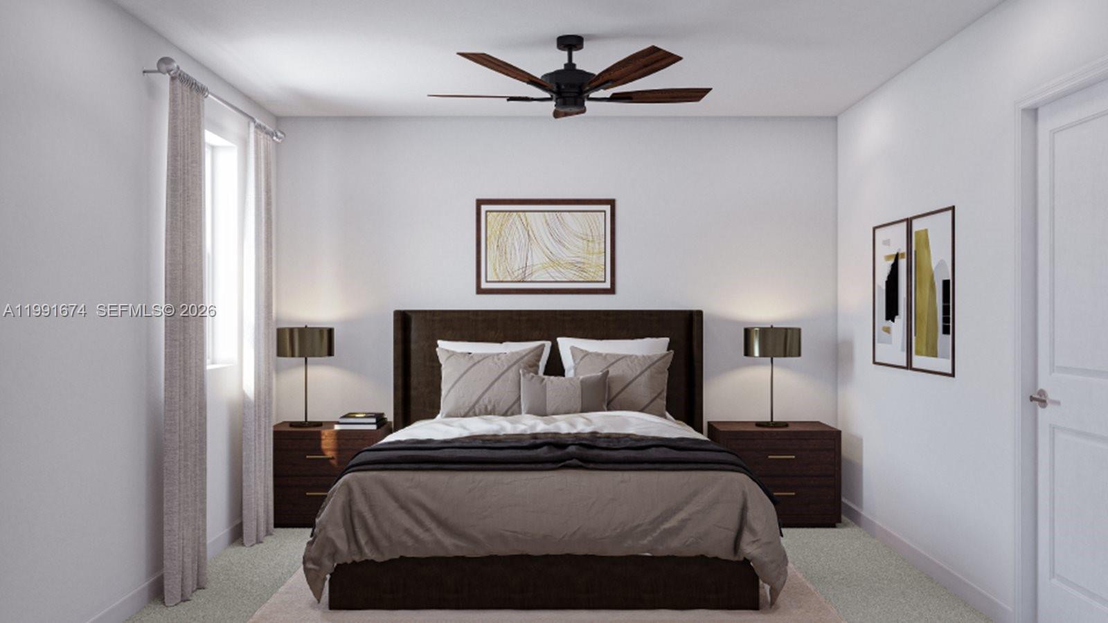 19435 Southwest 337th Terrace Homestead, FL 33034 - Photo 12 of 13 a bedroom with a bed and painting on the wall