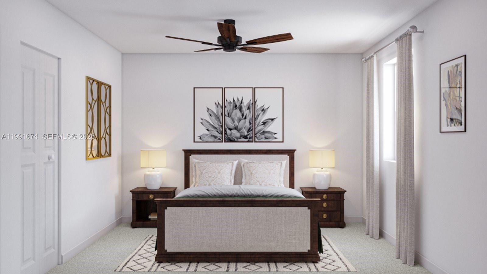 19435 Southwest 337th Terrace Homestead, FL 33034 - Photo 13 of 13 a bedroom with a bed and a painting on the wall