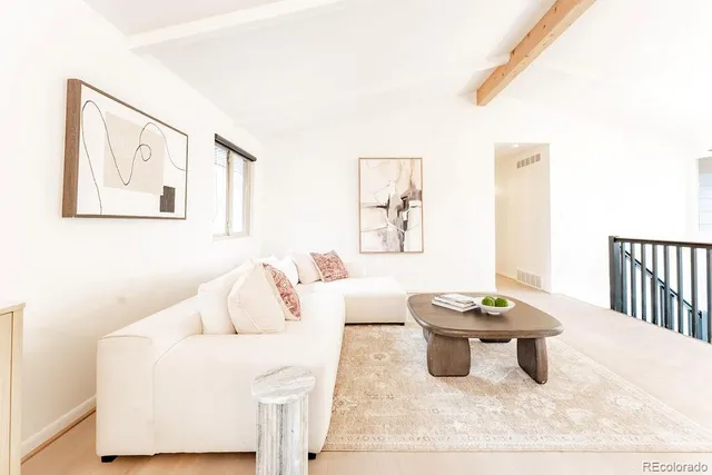 a living room with furniture