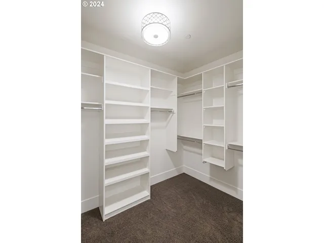 a view of a room with storage and racks