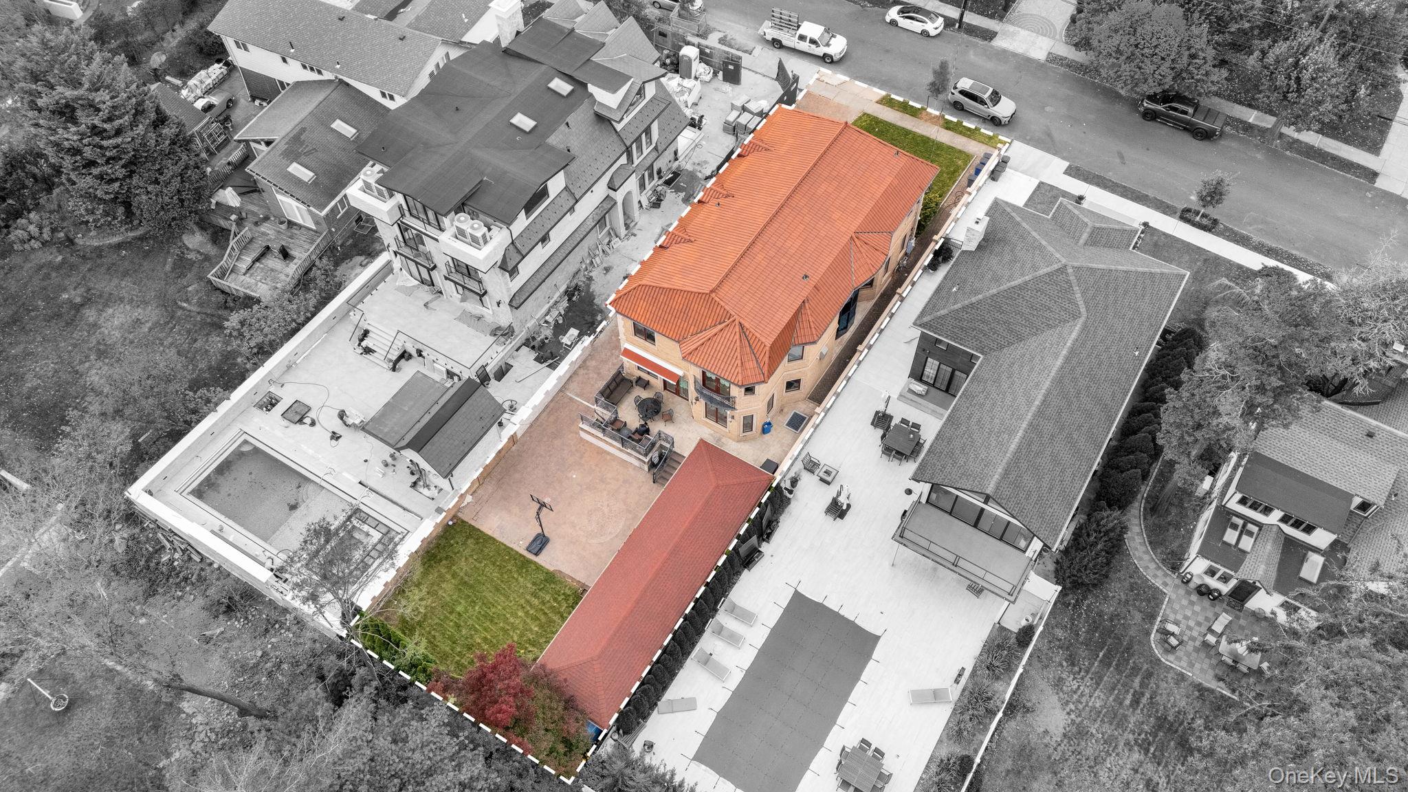 181-30 Tudor Road Queens, NY 11432 - Photo 45 of 46 Aerial view of property and surrounding area featuring property boundaries highlighted