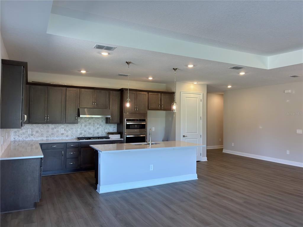 10037 Hidden Hammock Loop Parrish, FL 34221 - Photo 7 of 19 a large kitchen with stainless steel appliances granite countertop a stove a sink and a refrigerator