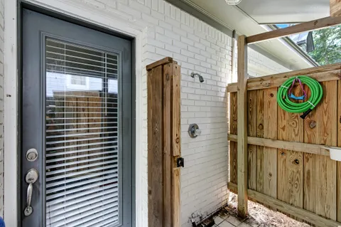 an aerial view of house with yard