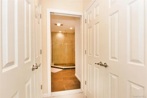 a bathroom with a shower