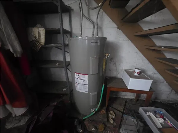 a close up of water heater room