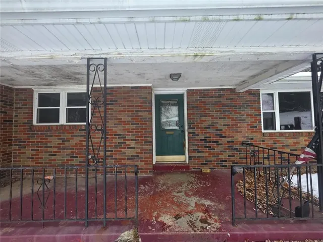 a brick building with a window