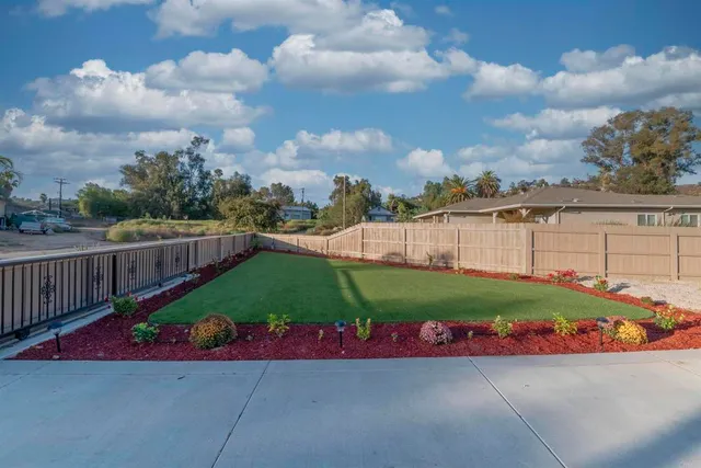 an outdoor view with garden