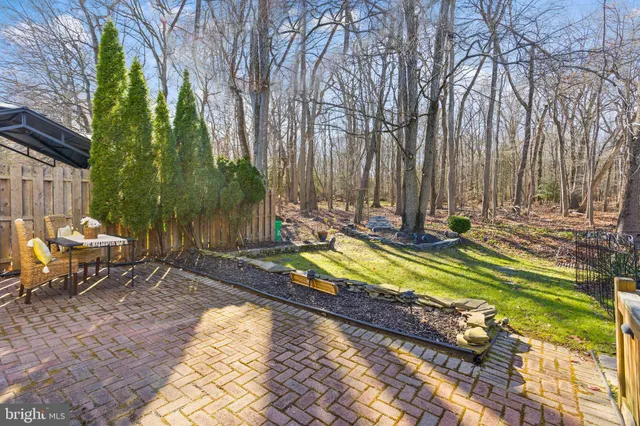 a view of water with a yard