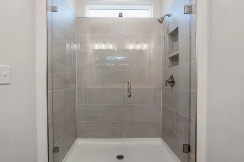 a bathroom with a shower