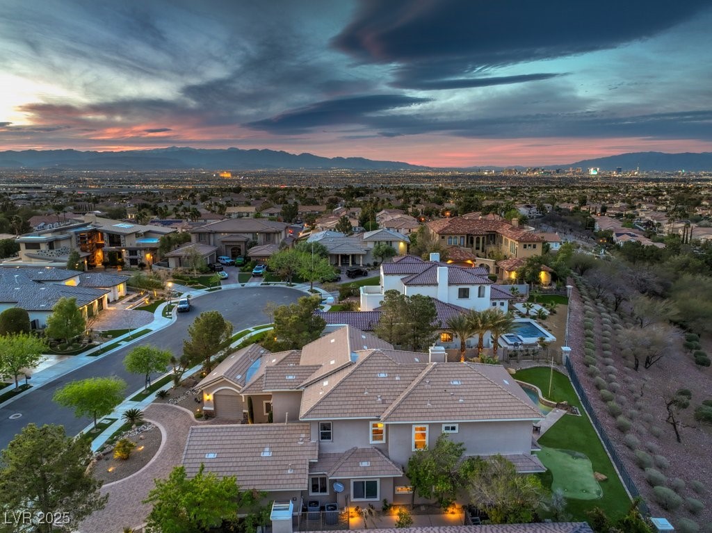 1377 Ruby Sky Court Henderson, NV 89052 - Photo 18 of 61 Aerial view at dusk featuring a residential view a