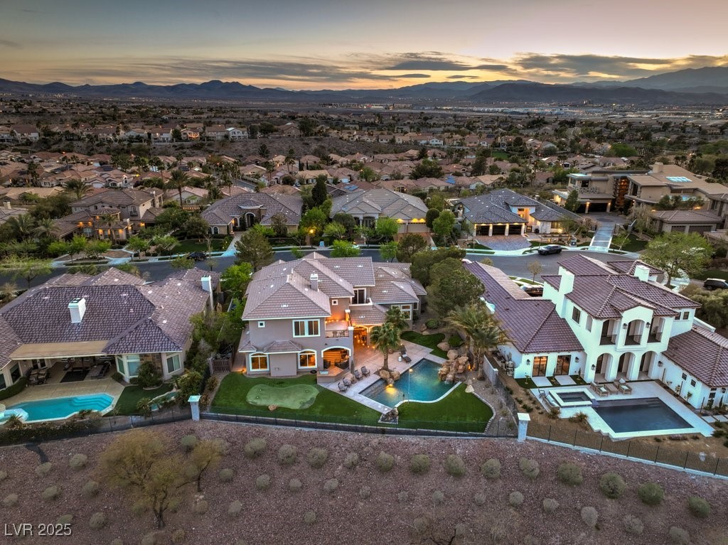 1377 Ruby Sky Court Henderson, NV 89052 - Photo 20 of 61 Aerial view at dusk featuring a residential view a