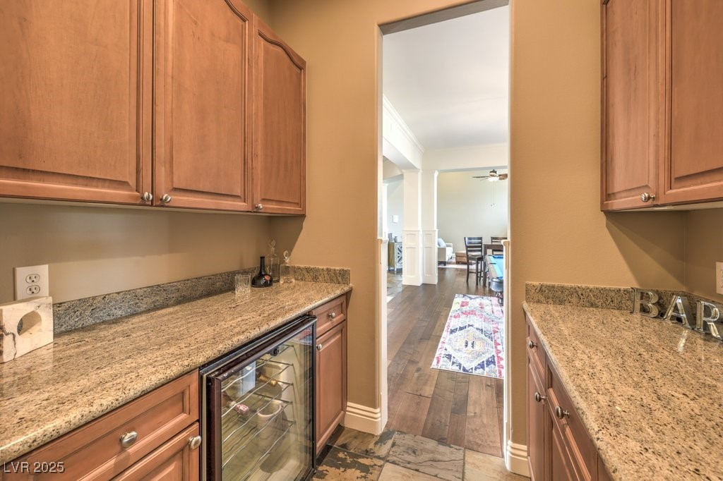 1377 Ruby Sky Court Henderson, NV 89052 - Photo 30 of 61 Butler's Pantry with Wine Fridge and Cabinets