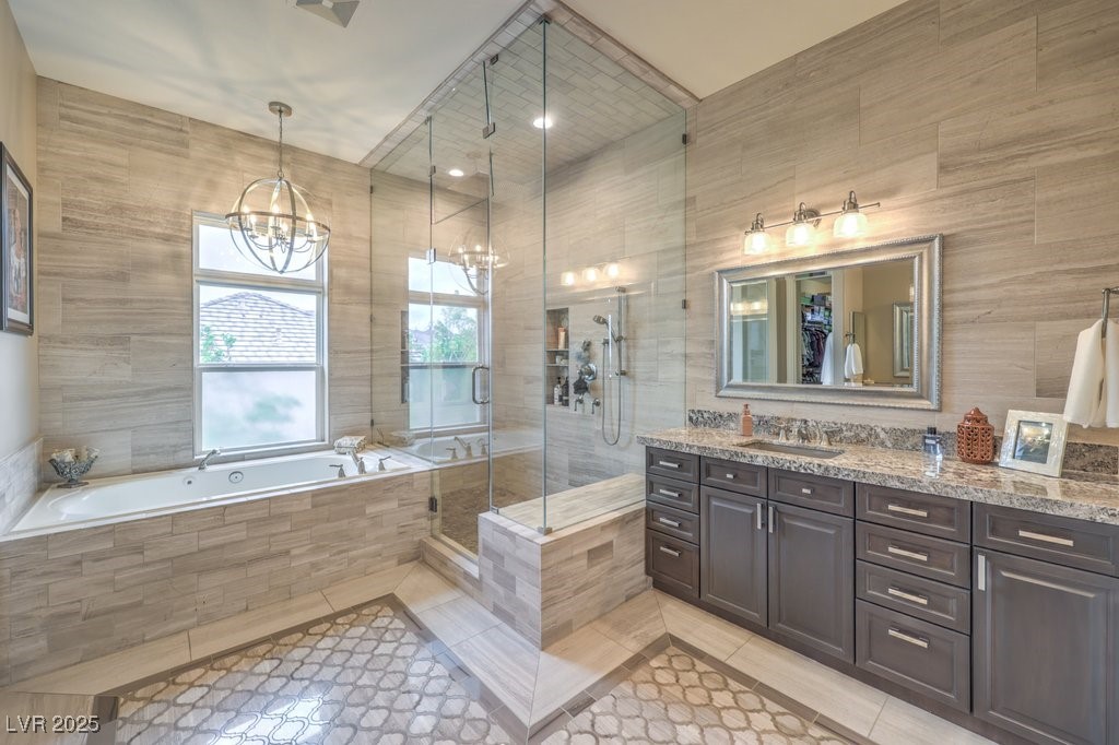 1377 Ruby Sky Court Henderson, NV 89052 - Photo 53 of 61 Adorned with Stone and travertine tile with Framel