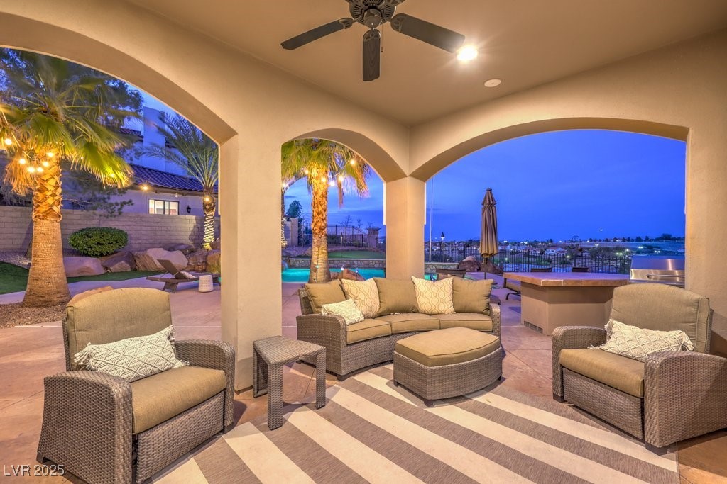 1377 Ruby Sky Court Henderson, NV 89052 - Photo 10 of 61 View of patio featuring a fenced backyard, an outd