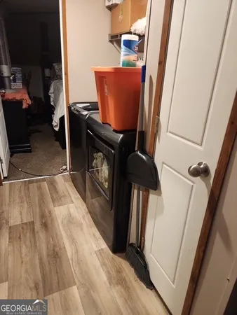 a view of a hallway with elevator