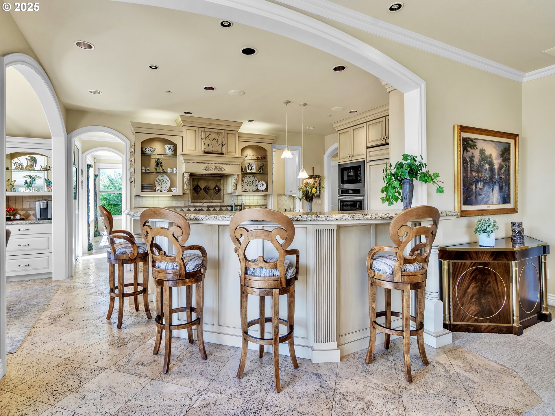 13424 Ehlen Road Northeast Aurora, OR 97002 - Photo 19 of 48 a view of a kitchen with furniture and a fireplace