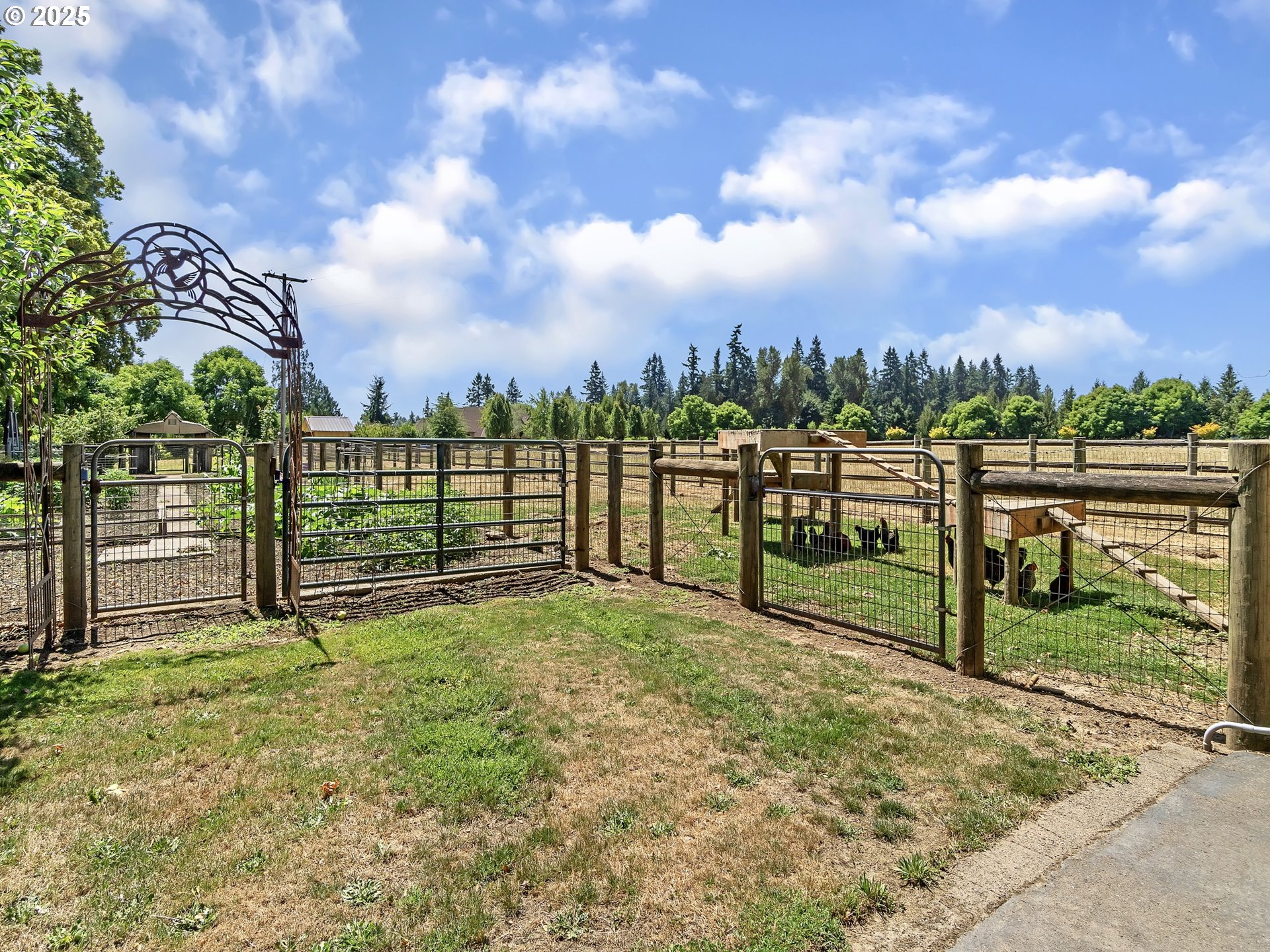 13424 Ehlen Road Northeast Aurora, OR 97002 - Photo 40 of 48 a view of a garden with wooden fence
