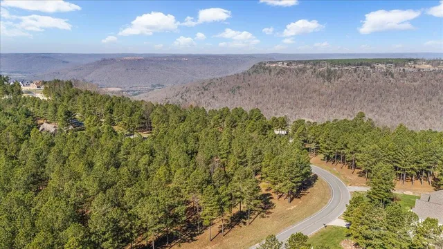 a view of a lake in middle of green field