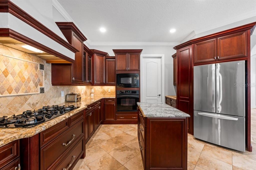 1227 Radiant Street Reunion, FL 34747 - Photo 24 of 70 a kitchen with stainless steel appliances granite countertop a refrigerator and a stove