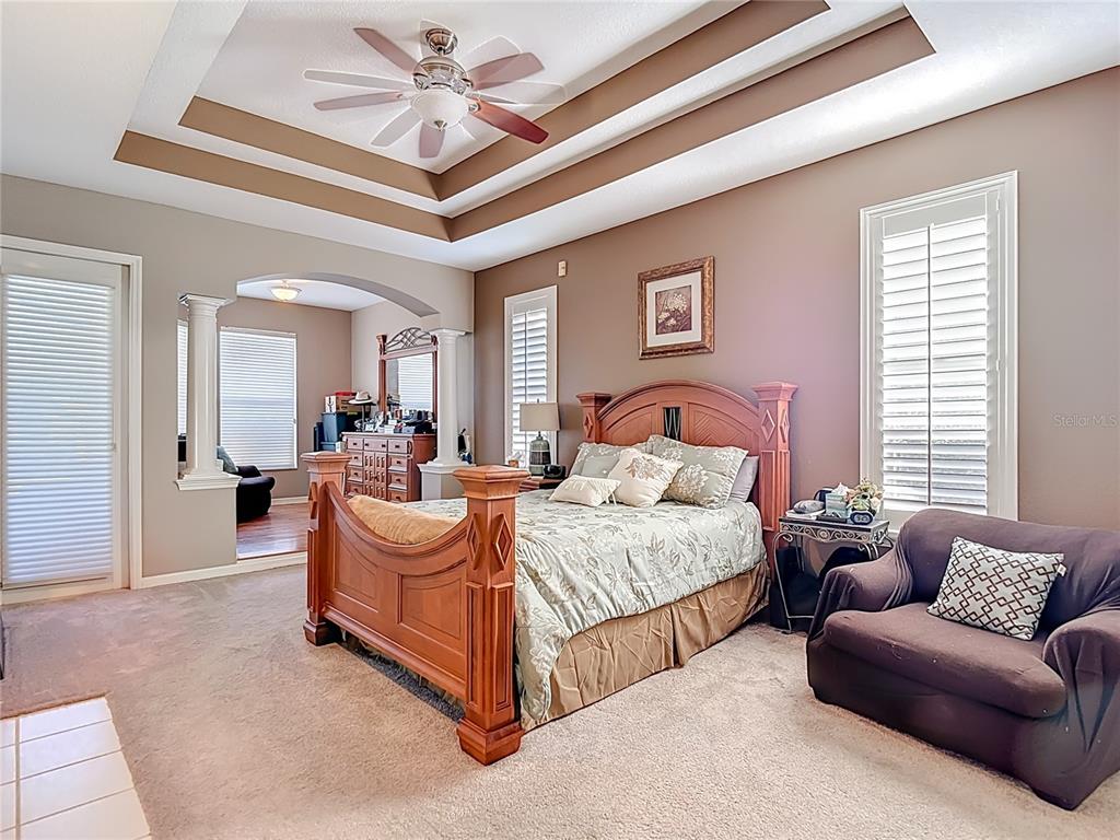 4805 Tea Rose Court Lutz, FL 33558 - Photo 29 of 59 a spacious bedroom with a bed couch and window
