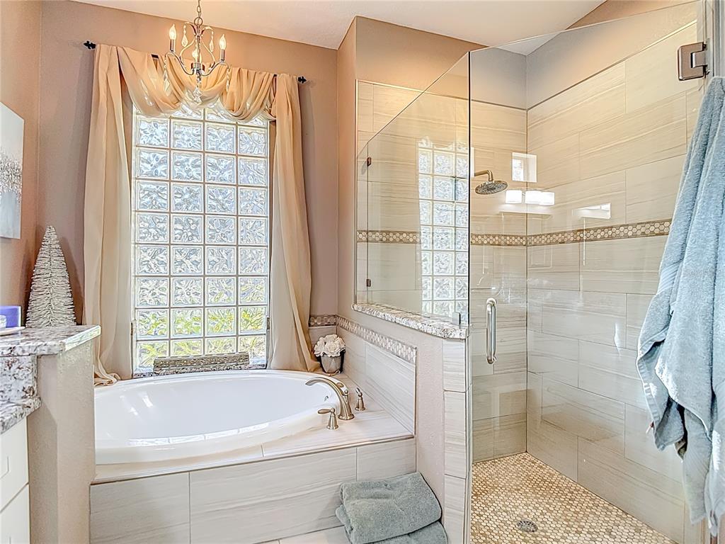 4805 Tea Rose Court Lutz, FL 33558 - Photo 34 of 59 a bathroom with a bathtub and shower