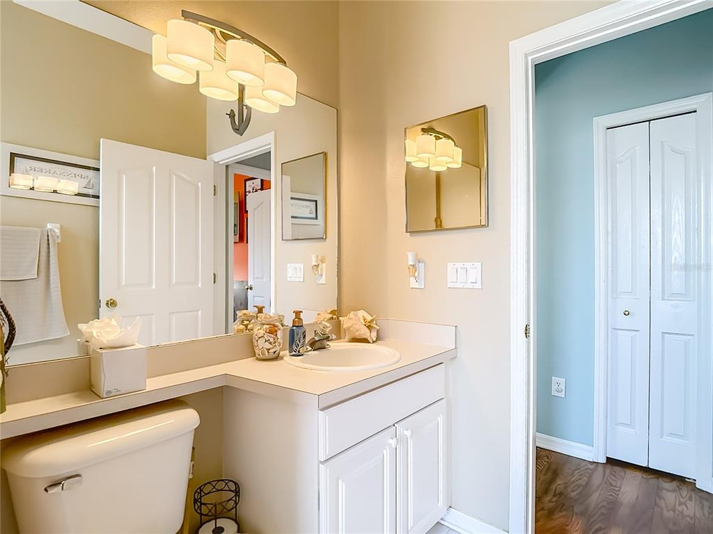 4805 Tea Rose Court Lutz, FL 33558 - Photo 39 of 59 a bathroom with a sink vanity and a mirror