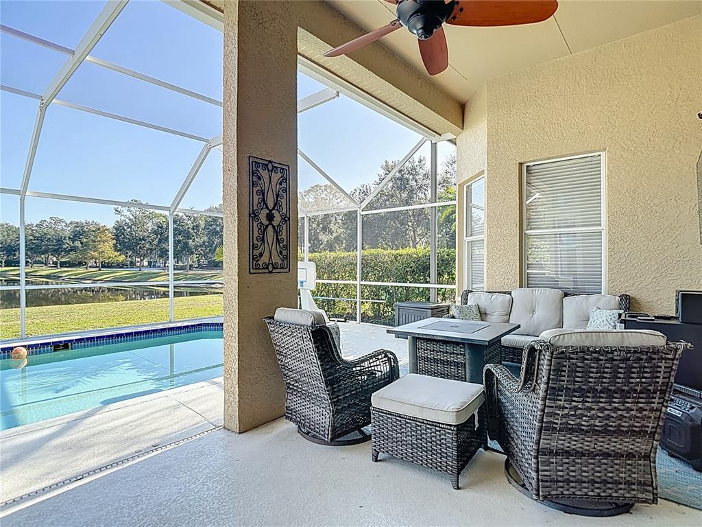 4805 Tea Rose Court Lutz, FL 33558 - Photo 42 of 59 a living room with furniture and a floor to ceiling window