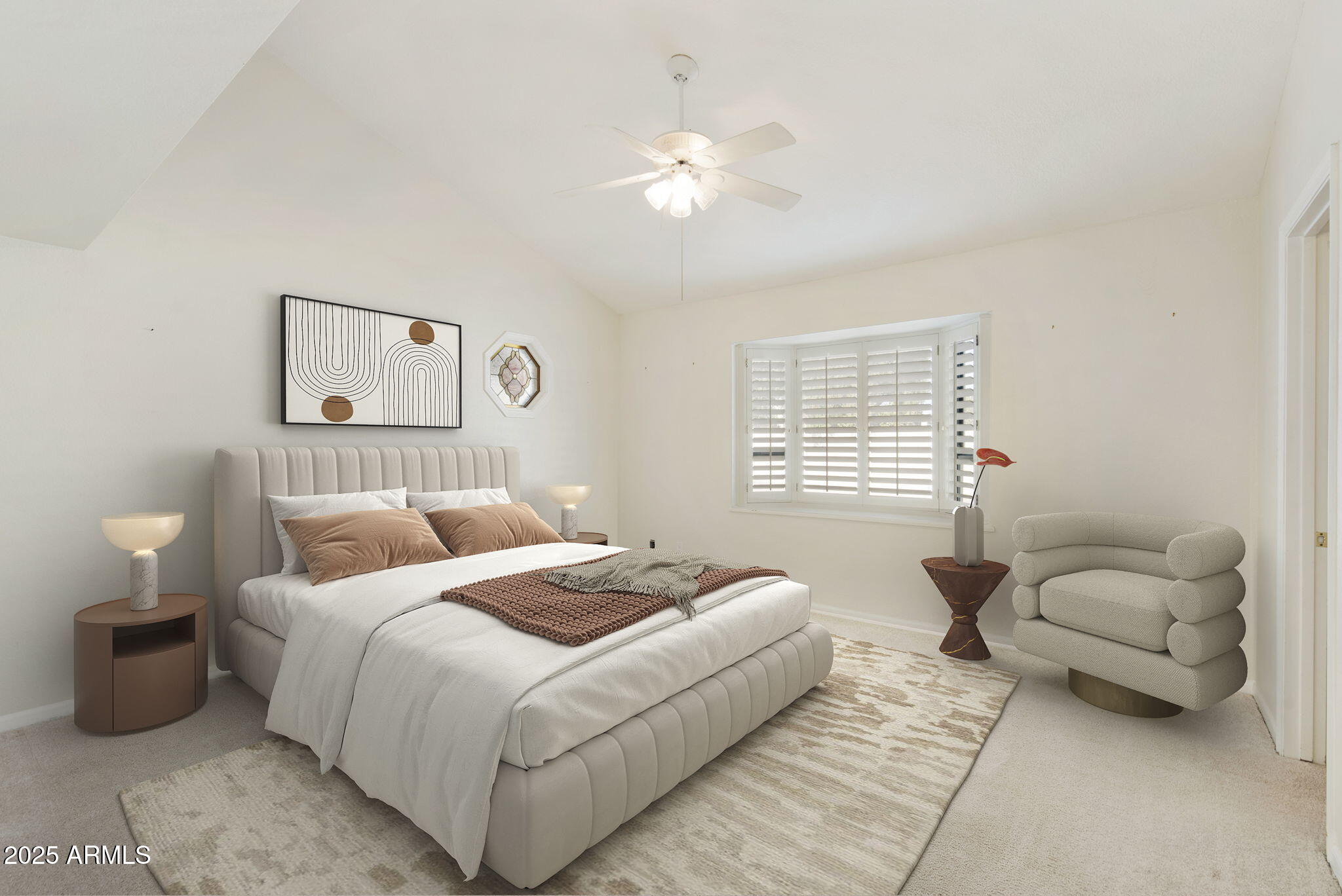 7365 East Valley View Road Scottsdale, AZ 85250 - Photo 2 of 45 a bedroom with a bed and a couch