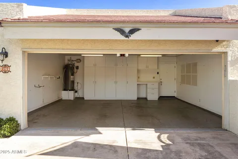 a view of a terrace with a garden