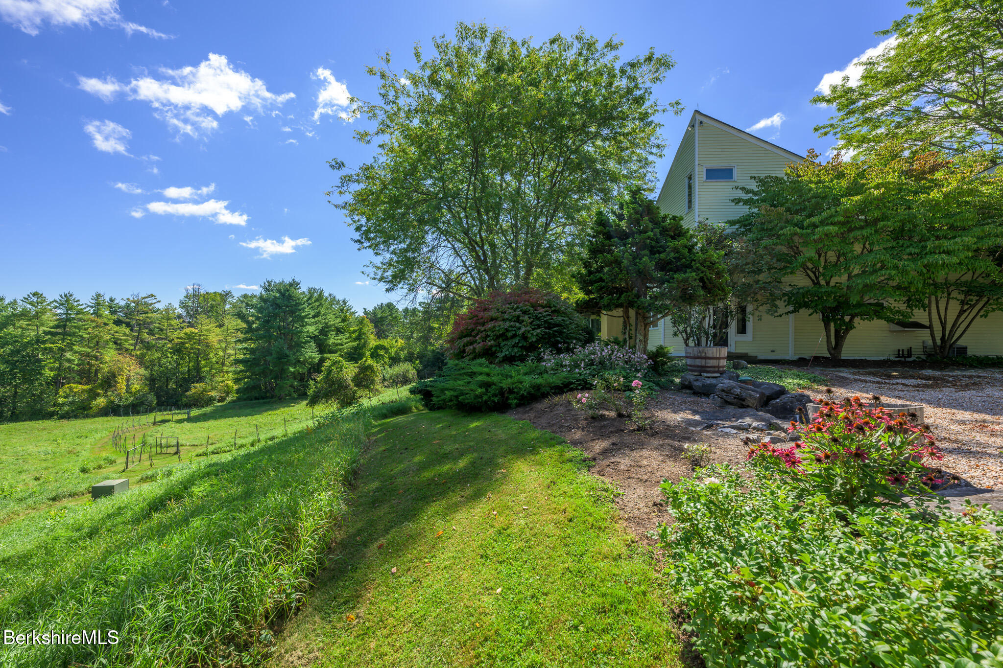 415 Brewer Branch Road New Marlborough, MA 01259 - Photo 2 of 65 a view of a garden with plants and large trees