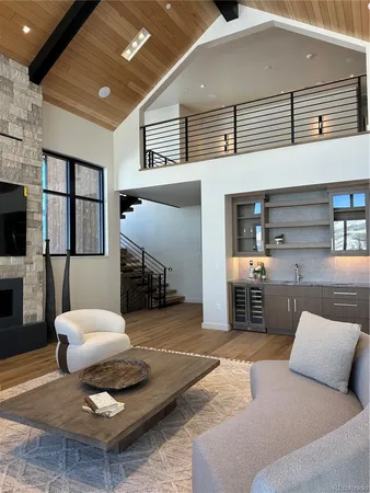 a living room with furniture