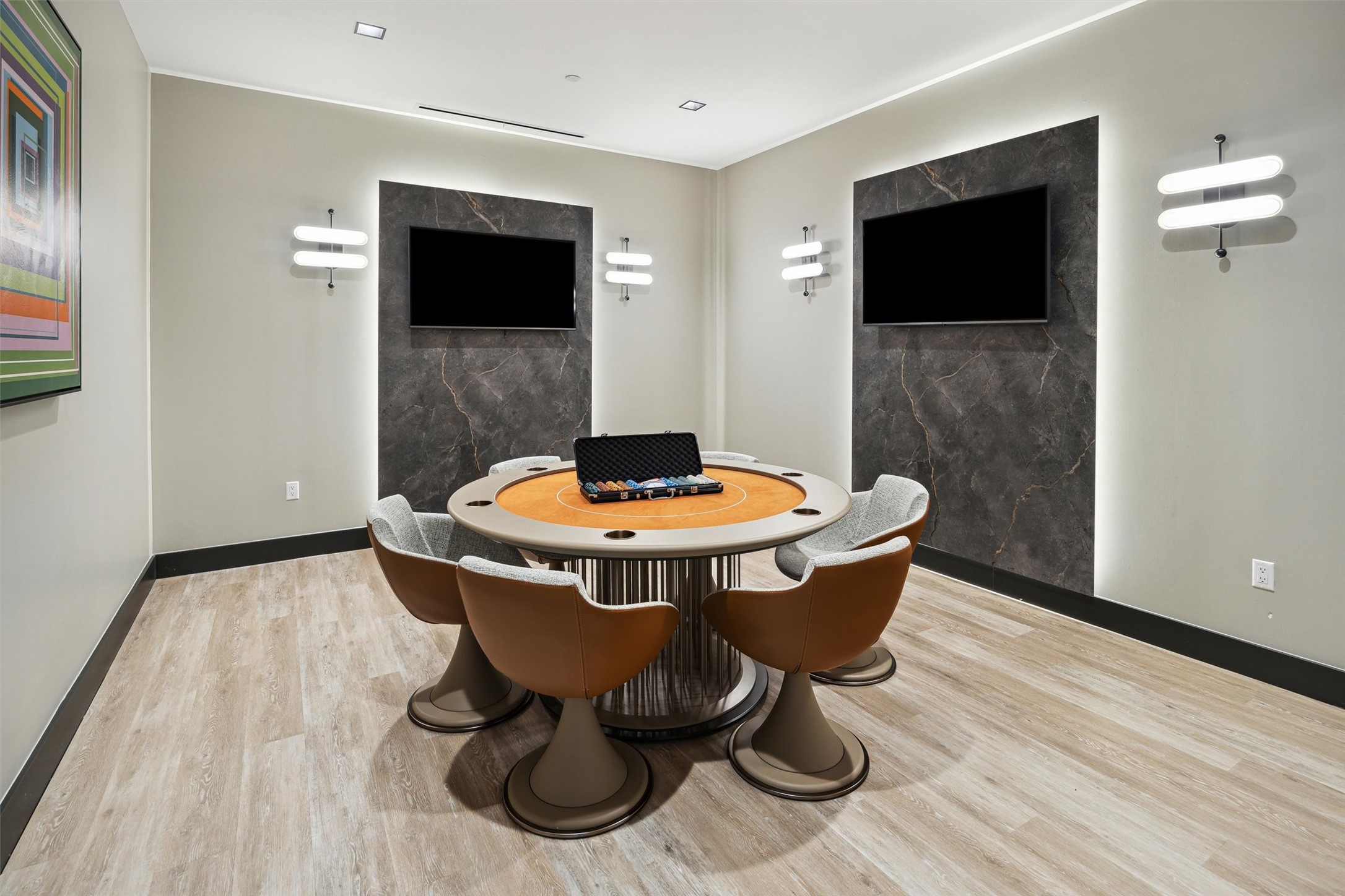 1711 Allen Parkway, Unit 2301 Houston, TX 77019 - Photo 33 of 45 a dining room with furniture and wooden floor