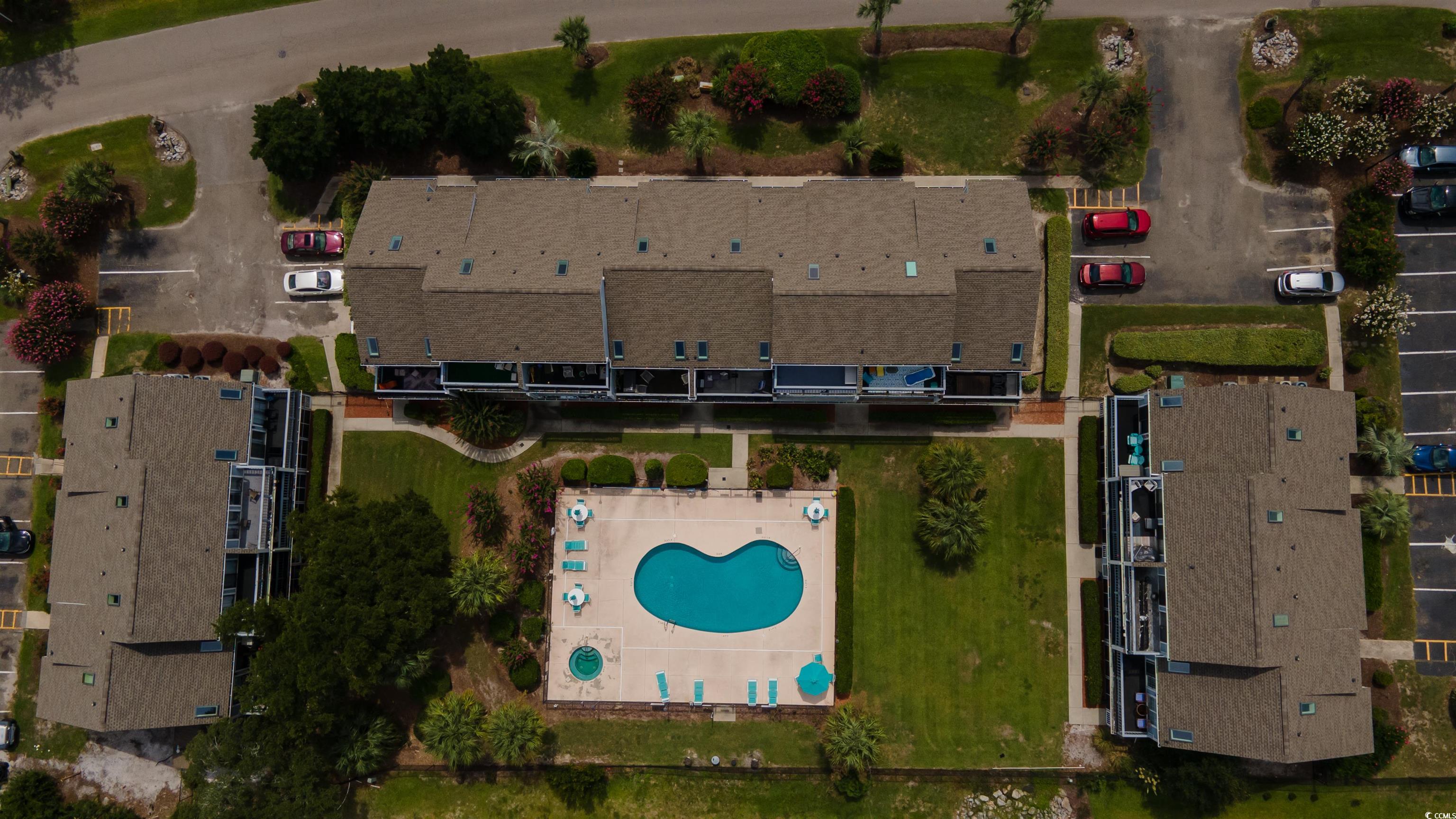 1850 Colony Drive, Unit 3D Surfside Beach, SC 29575 - Photo 32 of 38 Aerial overview of property's location featuring a pool area