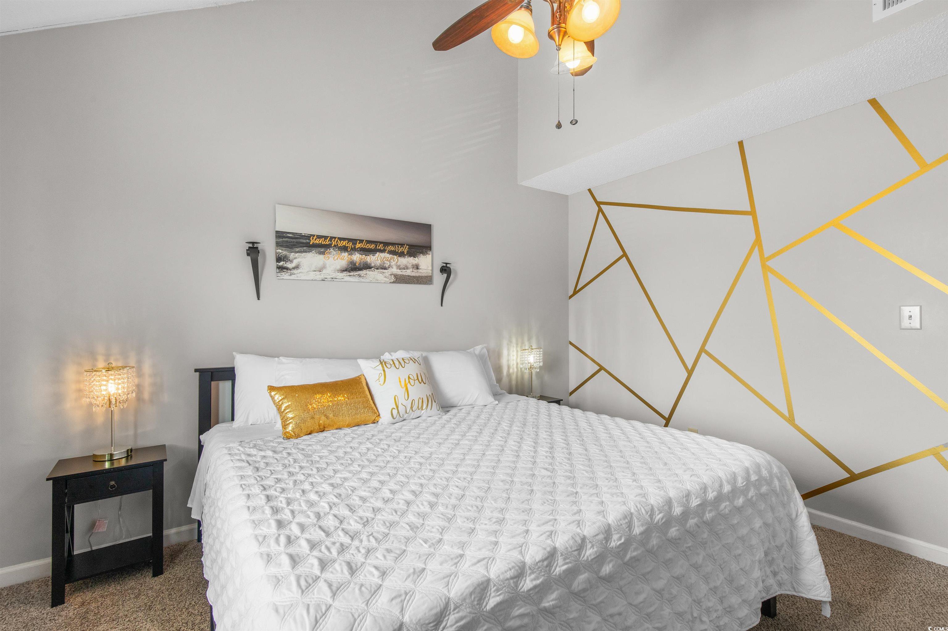 1850 Colony Drive, Unit 3D Surfside Beach, SC 29575 - Photo 6 of 38 Carpeted bedroom with a towering ceiling and ceiling fan