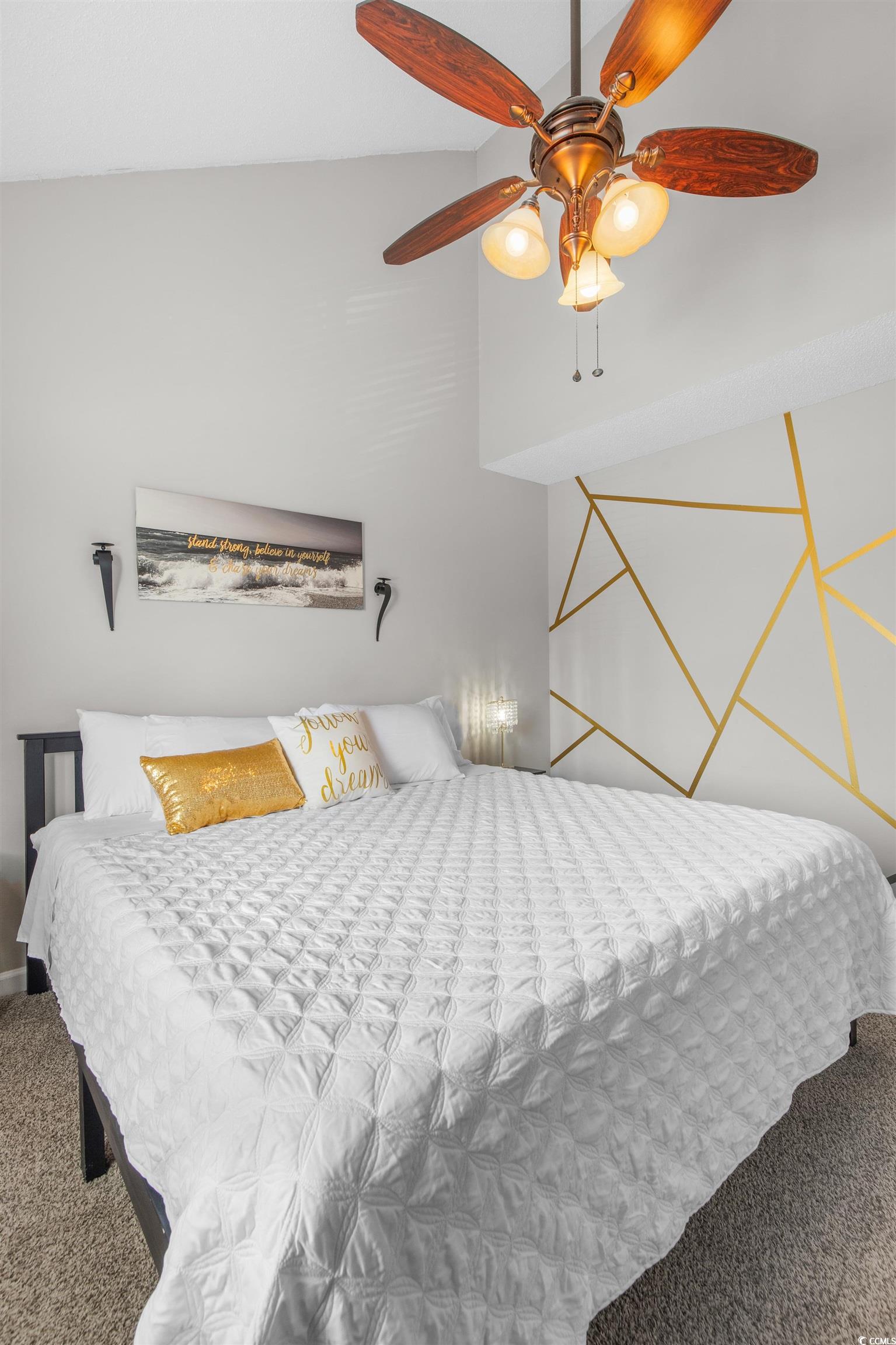 1850 Colony Drive, Unit 3D Surfside Beach, SC 29575 - Photo 7 of 38 Bedroom featuring carpet floors and ceiling fan