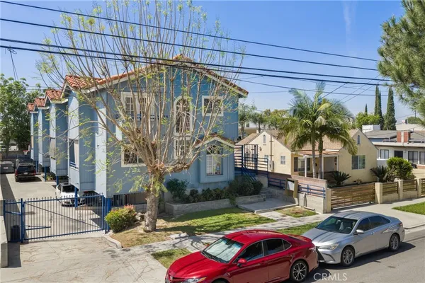a car parked in front of a house