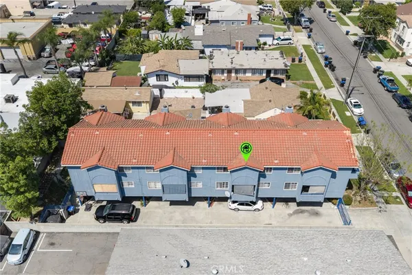 an aerial view of a house