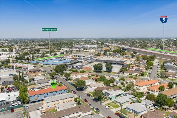 an aerial view of a city